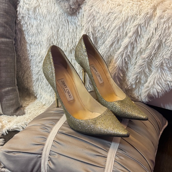 Jimmy Choo Shoes - Jimmy Choo Metallic Gold Heels